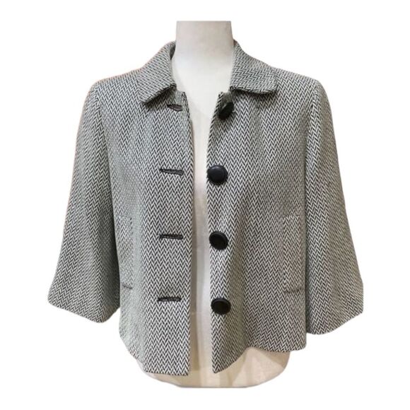 Tweed blazer New York & Co black white womens Sz M - Picture 4 of 9